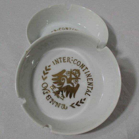 Set of 2 Vintage Inter-Continental Hotel Vienna Austria Ashtrays Ash Trays - Picture 8 of 8
